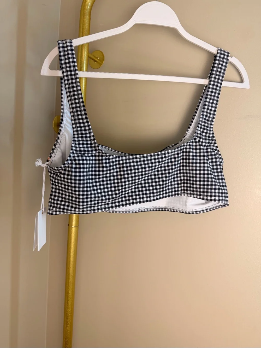 ✨ Good American Black Gingham Bikini Swim Top – Size 2XL | NWT ✨